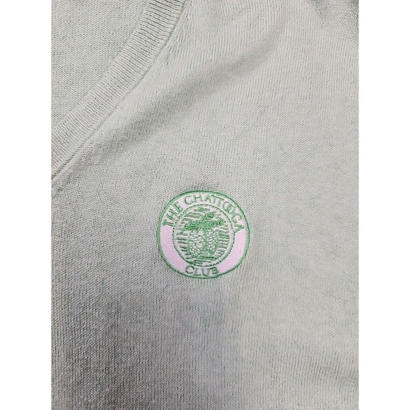 Peter Millar Sweater Vest Mens XL Cashmere Blend Green Vneck The Chattooga Club - Picture 4 of 8